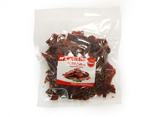 Картофель «Бруто» черный перец 130 гр.: Говядина вяленая (строганина)