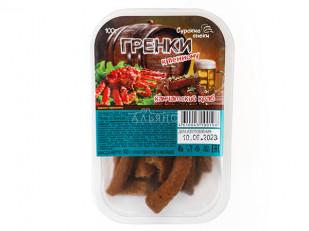 САМУРАЙ паутинка с соусом ТЕРИЯКИ ( из дикого лосося) 500 гр: Сурские гренки Камчатский краб (100 гр)